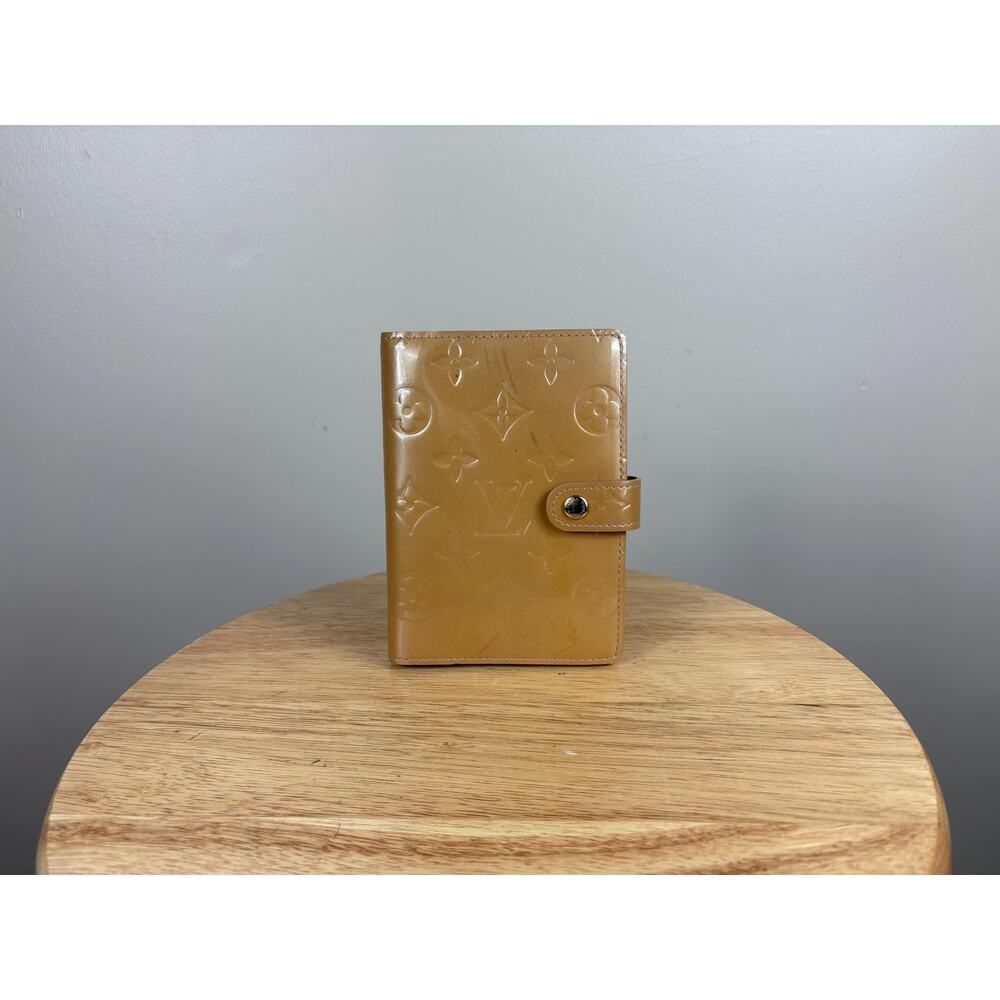 Authentic Louis Vuitton Tan Vernis Agenda PM Notebook Cover
